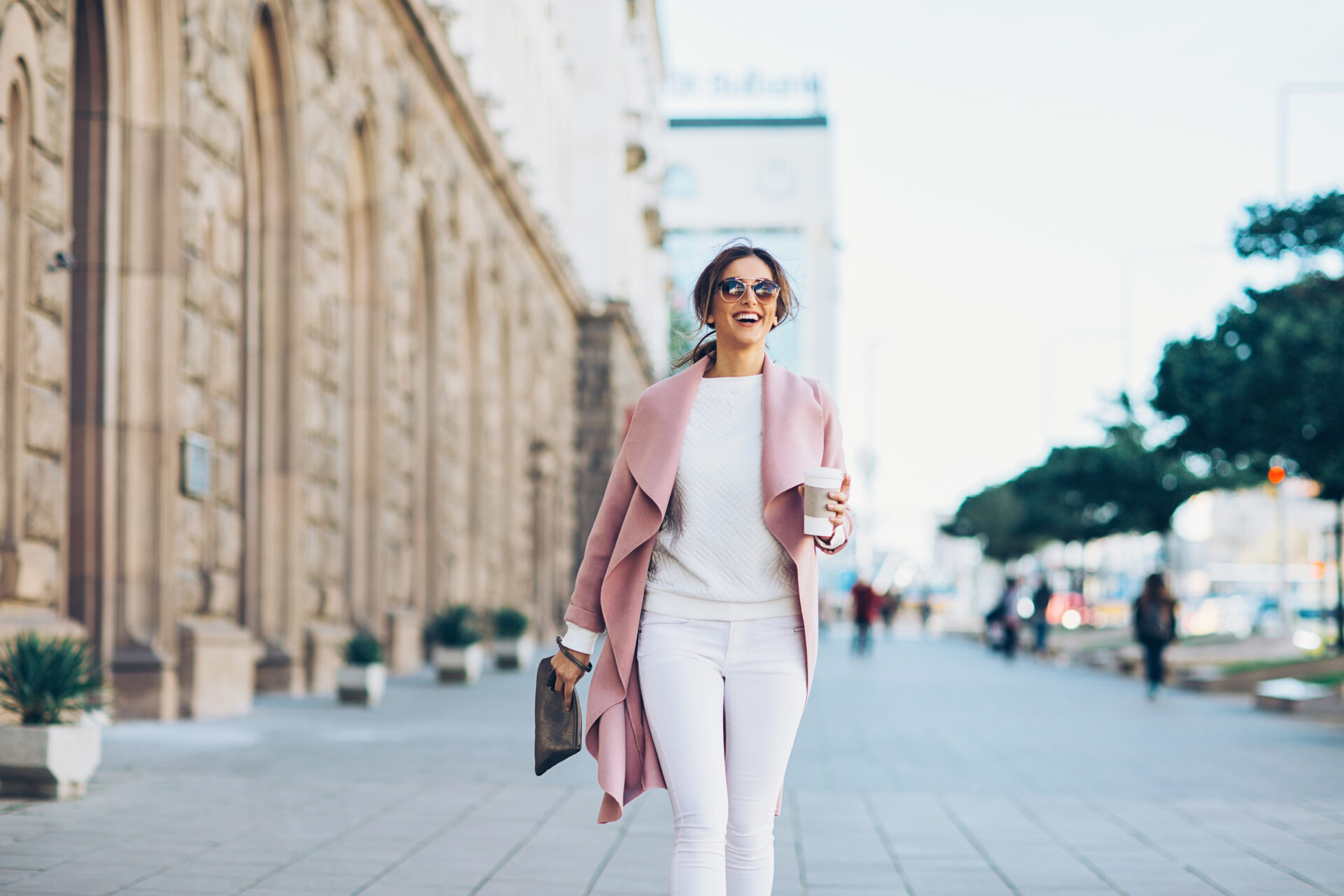 Stylish woman on the square